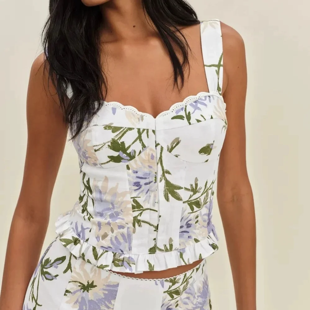 Reformation Anatolia Linen Two Piece Top And Skirt Set - Picture 3 of 15